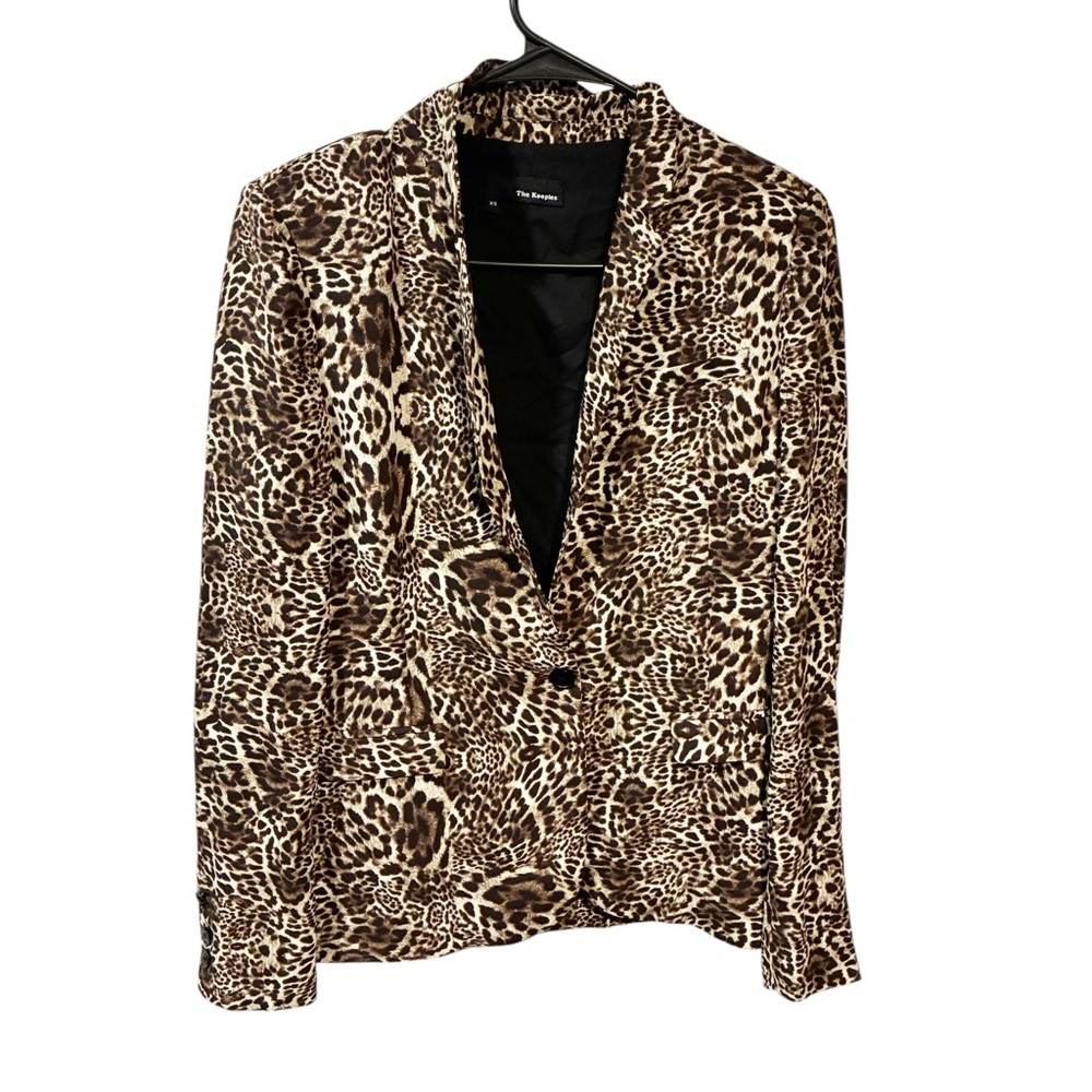 The Kooples Women's Leopard‎ Print Crepe Jacket Multi Color Size XS